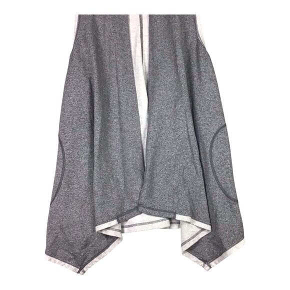 Ruby Rd Women’s Vest M Gray Open Front Asymmetrical Hem Pockets Trim - Picture 11 of 16